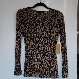 NWT Halogen Mesh Leopard Top - S